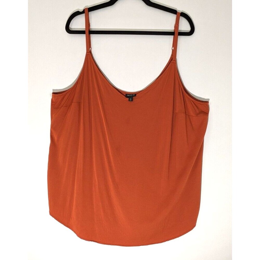 Torrid Cami Adjustable Straps Ava Stretch Challis Auburn Top Size 4 4X